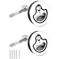 QWORK Boat Cam Latch, 2 Pack Marine 316 Stainless Steel Marine Boat Floor Buckle Hatch Latch, Flush Turning Lift Handle Lock, Marine Slam Latch, Include Installation Screws