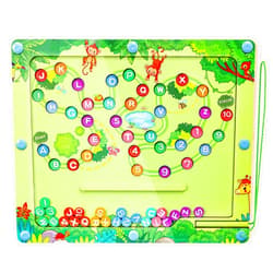 MGparty Magnetic Alphabet & Number Maze, Montessori Wooden Toddler Toys, Sensory Travel Toys Fine Motor Skills Toys for Boys Girls 3 4 5 Years Old