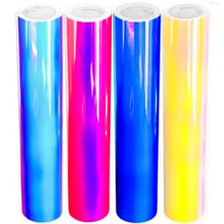 Turner Moore Edition Opal Holographic Vinyl Sheets 12x12 Craft Vinyl Adhesive Bundle, Cricut Maker Explore, Silhouette Cameo, Signs, Decals by Turner Moore Edition - Blue, Pink, White, Yellow, 4-Pack