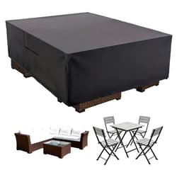 DUMOS Outdoor Furniture Cover, Rectangular Heavy Duty 600D UV Resistant & Waterproof Patio Furniture Covers for Deck Table and Chairs, Backyard Patio Dining Sets, 108