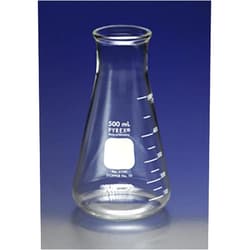 Corning 5100-2L Pyrex Wide Mouth Erlenmeyer Flask with Heavy Duty Rim, Graduated, 2000mL Capacity