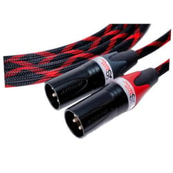 BETTERCABLES.COM Silver Serpent Anniversary Edition Red/Black Balanced XLR Audiophile Audio Cables (PAIR - 2 Cables) - High-End, High-Performance, Silver/Copper Hybrid, Low-Capacitance - 3 Feet
