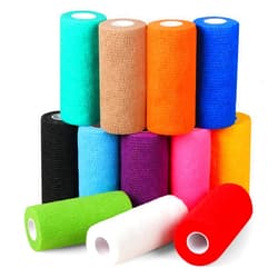 Bandvet Wrap Self Adhesive Bandage Wrap - Pack of 12 Assorted Colors, Non-Woven, Breathable & Water-Resistant Vet Wrap for First Aid, Sports Injury, Body Sprains, & Pets - 4 Inch x 5 Yards