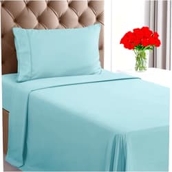 Utopia Bedding Twin Sheets Set - Brushed Microfiber - Soft Bed Sheets for Twin Size Bed Set - Includes 1 Fitted, 1 Flat, & 1 Pillow Case - Deep Pocket (Spa Blue)