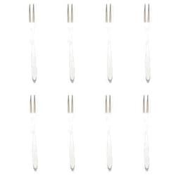 BOUYOTA 8 Pieces Pickle Forks, 5 Inches Handle Olive Fork, Stainless Steel Cocktail Forks, Pickle Grabber, Pickle Picker, 2 Prong Dessert Forks, Fruit Fork