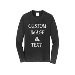 Just Customized Custom Made Long Sleeves Fan Tee Shirt, Upload Photo, Logo, Type Text, Design Your Own