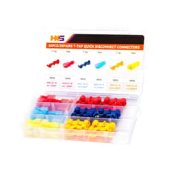HKS 60PCS/30 Pairs T-TAP Wire Connector - Quick Splice Disconnect - Electrical Self-Stripping Terminals Kit Automotive Crimp Insulated