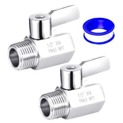 Breezliy Shower Head Shut Off Valve, 304 Stainless Steel Mini Ball Valve NPT Thread(1/2