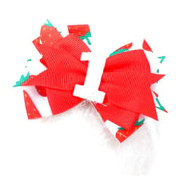 Jissoo Strawberry Bow Hair Clips for Baby Showers - Girls First Birthday Party Decoration, Berry Sweet 1st Birthday Bow Hair Clips, Sweet Girls Red Bow Hair Accessories (StrawberryBow1)