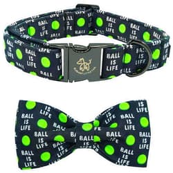 Elegant little tail Dog Collar, Balls Print Dog Collar with Bow Tie Summer Dog Collar Pet Collar Boy Girl Cute Bowtie Collar Dog for Small Medium Large Dogs