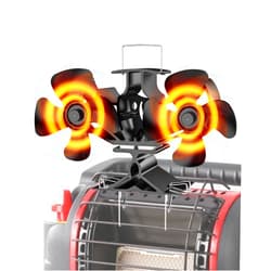 HIDALIFE Wood Stove Fan for Buddy Heater, 8 Blades Heat Powered Fan,Dual Motor Heater Fan with Bracket Compatible for Propane Heater, Thermal Eco Fan for Gas Wood Burner Stove Tent Camping Accessories