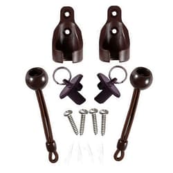 Lihopefe New Bungee kit + end caps Universal Replacement Mounting Brackets of Exterior Sun Shades Outdoor/Indoor Roller up Blinds (Brown, 1pack)
