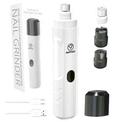 PAPIFEED Dog Nail Grinder with 2 LED Light,3-Speed Rechargeable Dog Nail Trimmer, Upgraded Powerful Electric Dog Toe Nail File Quiet Painless, Paws Grooming for Small Medium Large Dogs Cats-White