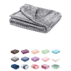 WONDER MIRACLE Fuzzy Blanket or Fluffy Blanket for Baby, Soft Warm Cozy Coral Fleece Toddler, Infant or Newborn Receiving Blanket for Crib, Stroller, Travel, Decorative (28Wx40L, XS-Flint Gray)