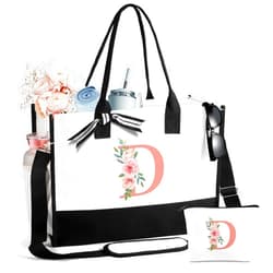 FURTOM Personalized Gifts Canvas Tote Bags for Women Shopping Bag Reusable Grocery Bags Shoulder Bag Women Mrs Friends Teacher Sister