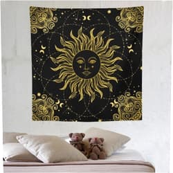 ZhiRain Sun Moon Phase Tapestry Wall Hanging Mandala Zodiac Constellation Burning Crescent Astrology Tapestries Home Decor for Living Room Bedroom Apartment Farmhouse Dorm 60