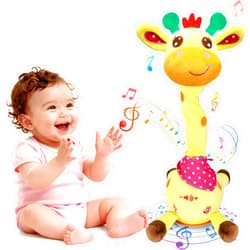 Hunfur Talking Dancing Giraffe Baby Toys for 3-18 Months, Singing Recording Repeats What You Say with Glowing Light, Funny Gift for Toddlers 1-3 Year Old, Boys Girls Tummy Time Toys