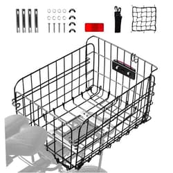 Aikolesa Bike Basket Front/Rear for Adult Bikes, Folding Large Rear Bicycle Basket with Removable Liner Bag Rainproof Cover