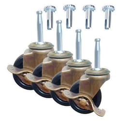 BAISASY 2.0 Inch Stem Caster Wheels, Antique Furniture Wheels 5/16 Inch x 1-1/2 Inch (8 x 38mm) Swivel Caster for Furniture Casters Sofa Chair Cabinet Set of 4