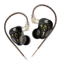 H HIFIHEAR KZ DQS in Ear Monitor Headphones,Dynamic Driver Semi-Open HiFi Bass Earbuds Earphones with Detachable Cable Noise Isolating Earbuds 3.5MM Jack Plug for Smartphones/PC/Laptop/Tablet(Black,Without Mic)