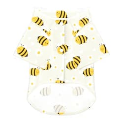 CWECVWE Cat Shirt Dog Cute Clothes, Breathable Beach Seaside Puppy Shirt Compatible with Cute Honeybee Bee Light Yellow, Pet Sweatshirt for Small Medium Large Dog and Cat