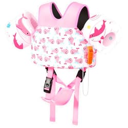 MoKo Toddler Swim Vest for Kids, Swim Arm Floaties Cartoon Swimming Water Wings with Crotch Strap, Pool Float Vests Sleeves Shoulder Straps Arm Band for Children