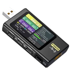 FNIRSI USB Tester 4-28V 7A LCD USB A&C Voltage Current Power Tester Multimeter, Fast Charge Detection Trigger Capacity Ripple Measurement, PD2.0/PD3.0,QC2.0/QC3.0