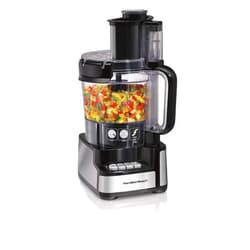 Hamilton Beach Stack & Snap Food Processor and Vegetable Chopper, BPA Free, Stainless Steel Blades, 12 Cup Bowl, 2-Speed 450 Watt Motor, Black (70725A)