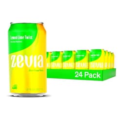 Zevia Zero Sugar Soda, Lemon Lime Twist, 12 oz Cans (24-Pack) – Naturally Sweetened, Non-GMO Project Verified, Gluten-Free, Vegan