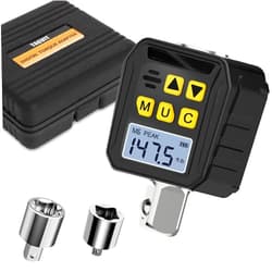 TAGVIT 1/2” Drive Digital Torque Adapter, 7.38-147.5 Ft-lb/10-200 Nm Digital Torque Wrench Converter with 3/8