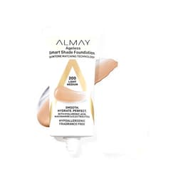 Almay Anti-Aging Foundation by Almay, Smart Shade Face Makeup with Hyaluronic Acid, Niacinamide, Vitamin C & E, Hypoallergenic-Fragrance Free, 200 Light Medium, 1 Fl Oz (Pack of 1)