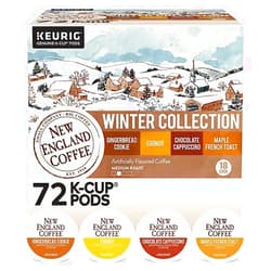 Generic New England Coffee Winter Collection Variety Pack Keurig K-Cup Pods: Flavors Gingerbread Cookie, Eggnog, Maple French Toast and Chocolate Cappuccino, 72-Count
