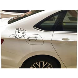 Yidwefe Simons Cat Bumper Decal Stickers Funny Hungry Cat Feed Me Vinyl Black Sticker Decal for Cars Trucks Vans SUVs Walls Windows Glass Laptops (Black, 5.7'' x 13.8'', 2pcs)