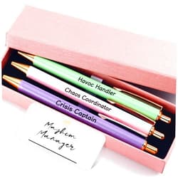 Lestp Fancy Pens Sets for Women Office Chaos Coordinator Gifts for Friends Boss Gifts for Women Cute Pen Set Coworker Daughter Motivational Gift Colleges Positive Encourage Graduation Gift