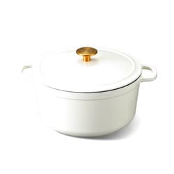 CAROTE 5QT Enameled Cast Iron Dutch Oven Pot with Lid, Cream White