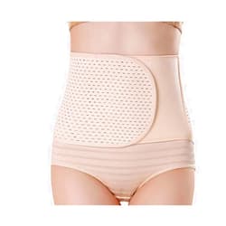 UPSTORE 1PCS Breathable Adjustable Elastic Abdominal Binder Postnatal Belly Waist Slim Slimming Shaper Back Support Girdle Belt Pregnancy C-Section Recoery Shapewear Abdomen Corset Staylace for Women Beige
