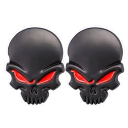 UPAUTO 2Pcs Skeleton Skull Logo Devil Emblem Badge 3D Metal Decals Stickers Decoration for Cars Trucks Motorcycle Mobile Phone Computer Laptop (Black)