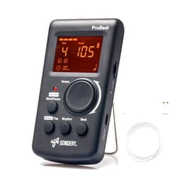 Sondery Digital Metronome for Guitar Piano Drum and All Instruments with Timer, English Vocal Counting and 3 Different Sounds with Earphone Jack and Flashing Light, Loud Volume, Rechargeable
