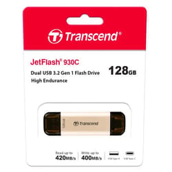 Transcend 128GB JetFlash 930C USB 3.2 Gen 1 Flash Drive TS128GJF930C 128GB Golden hue