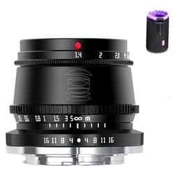 PERGEAR TTArtisan 35mm F1.4 Manual Focus APS-C Format Fixed Lens for Fuji Fujifilm X-Mount Cameras X-A1 X-A10 X-A2 X-A3 X-A5 X-H1 X-T1 X-T10 X-T2 X-T20 X-T100 X-PRO1 X-PRO2 ect. (black)