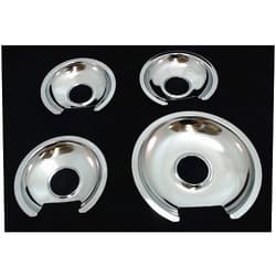 SRT Appliance Parts Chrome Burner Pans for General Electric, (3) WB32X10012 & (1) WB32X10013