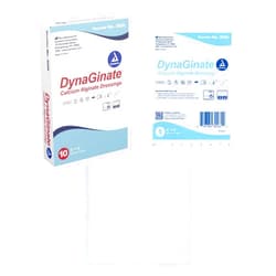 Dynarex DynaGinate Calcium Alginate Wound Dressing - Sterile, Non-Stick Topical Wound Pads - Absorbent Gel Patches For Moderate To High Exuding Cuts - For Medical & Home Use - 2