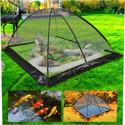 WACTO 10x14 FT Garden Pond Net with Zipper and Wind Rope - Black Nylon Pond Netting for Pond Pool and Garden to Keep Out Leaves