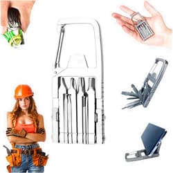 RandJ 12 in 1 Mini Multi Tool, Portable Keychain Multitool, Needle Nose Pliers, Bottle Opener, Keychain Multitool Tool Compact Pocket Size for Outdoors Camping