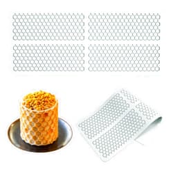 Jopgeey Honeycomb Molds Silicone (2 PCS) Fondant Tuile Molds with Hollow 3D Beehive Candy Silicone Lace Molds for Baking, Polymer Clay, Sugar Craft Dessert Cupcake Cake Decorating