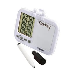 Taylor 5849 Four-Event Digital Timer with Whiteboard for School, Learning, Projects, and Kitchen Tasks, white