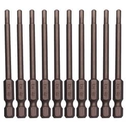 Sipery 10Pcs Hex Head Allen Wrench Drill Bits H3 (3mm) S2 Steel Magnetic Hexagon Hex Head Screwdriver Bits 1/4 Inch Hex Shank 3 Inch Long Drill Bit