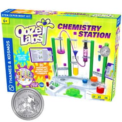 Thames & Kosmos Ooze Labs Chemistry Station Science Experiment Kit, 20 Non-Hazardous Experiments Including Safe Slime, Chromatography, Acids, Bases & More, Multi-Color