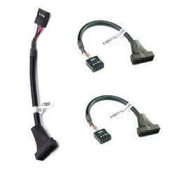 ThtRht 3 Pack USB 3.0 Header to USB 2.0 Motherboard Adapter 19 Pin to 9 Pin Connector Cable Front Panel USB3.0 to 2.0 Converter 19pin Male to 9pin Female for PC Computer Chassis Desktop Case