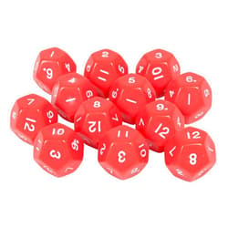 LEARNING ADVANTAGE Polyhedra Dice - 12 Sides - Set of 12 - Hands-on Math Manipulative - Teach Numeracy - Math Games for Kids